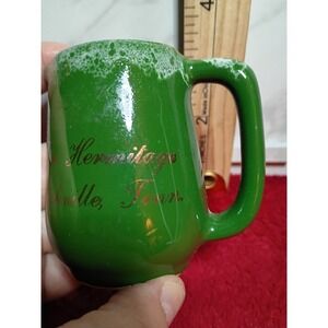 Paden City Artware The Hermitage Nashville Tenn Green Gold Drip Creamer Pitcher